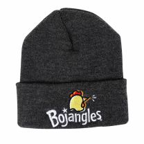 Gray Beanie with Chicken Head and White Bojangles logo on the Cuff - Front View