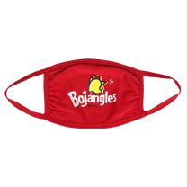 Red mask with centered chicken head and white Bojangles logo -  - Front View
