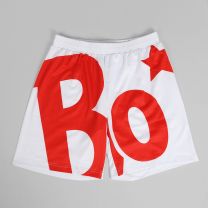 White sublimated boxer shorts with our red Bo logo - Front View 
