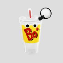 Bojangles large drink Cuppy Mascot keychain light - Front View
